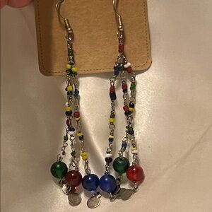 Colorful Beaded Dangle Earrings